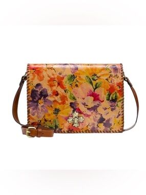 Patricia Nash Leather Floral Mabilia Flap Crossbody Bag Luxury Boho Purse